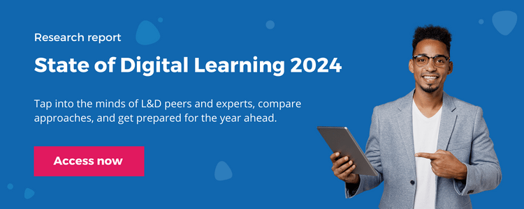state of digital learning banner with image of a man