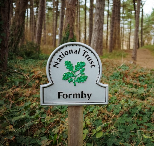 Formby Point national trust woodland walks through the forest and along the beach
